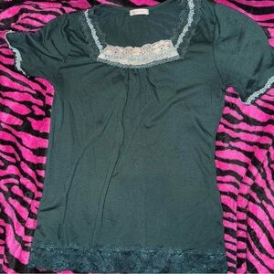 Petite Flute Lace Trim Women's Top